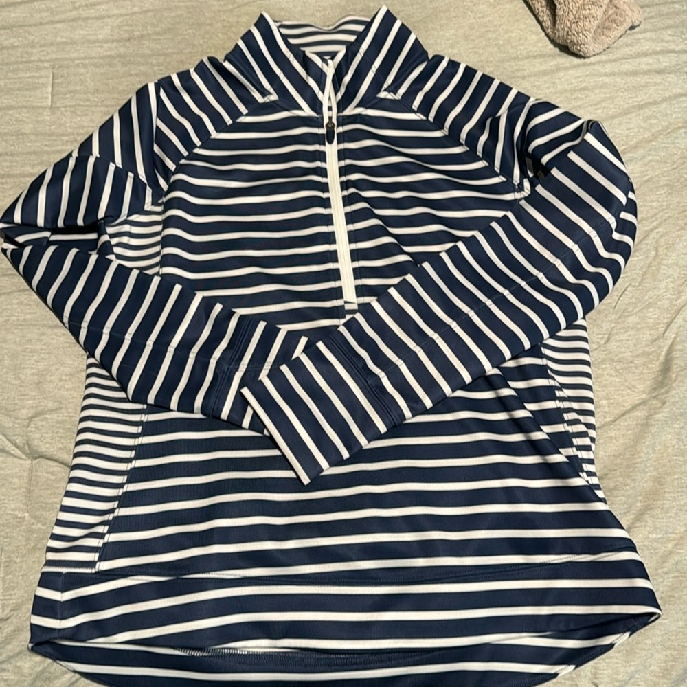 Vineyard Vines Navy and White Striped Sweatshirt